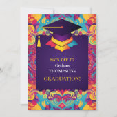 彼にとって、面白くて活気のある卒業パーティー 招待状 (正面)