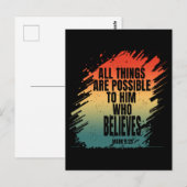 彼には全てのことが可能だ信じ ポストカード (正面/裏面)