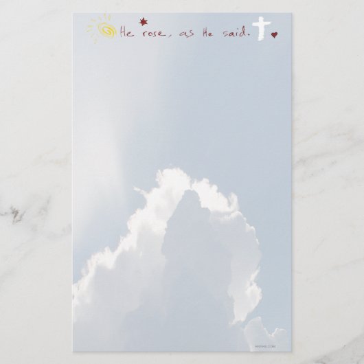 彼によってが上がったイエス・キリストであるイースター復活は上がりました 便箋 (正面)