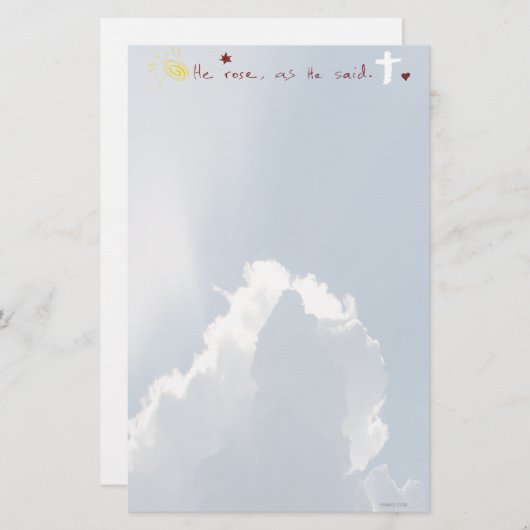 彼によってが上がったイエス・キリストであるイースター復活は上がりました 便箋 (正面/裏面)