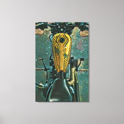 彼にオートバイの贈り物をする キャンバスプリント (正面)