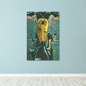 彼にオートバイの贈り物をする キャンバスプリント (インサイチュ (ウッドフロア))