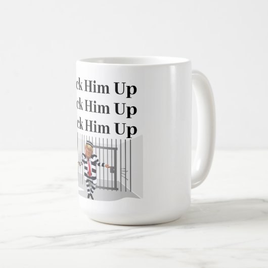 彼にトランプコーヒーマグを閉じ込める コーヒーマグカップ (正面右)