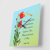 彼に保は完全に平和な聖句を授ける スクエア壁時計 (傾斜)