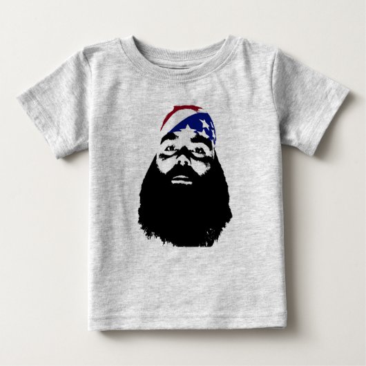 彼に完全で自然なひげがありました ベビーTシャツ (正面)