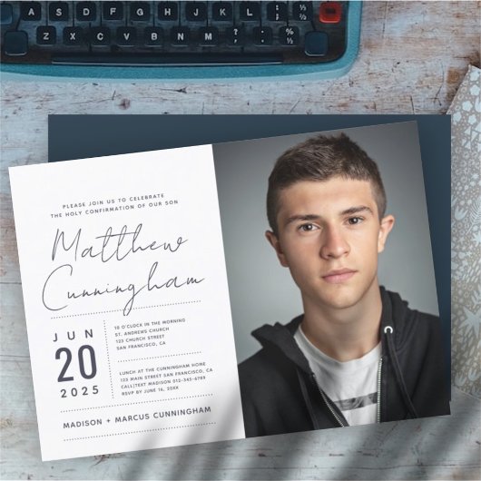 彼に対する聖なるモダン確シンプル認 招待状