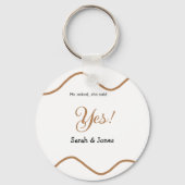 彼に尋ねられて、彼女はイエスと言った。結婚式はシンプルでミニマルなものにする キーホルダー (裏面)