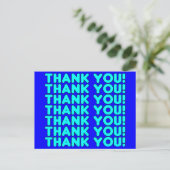 彼に感謝してい男の子と男のクールシアンブルーありがとう ポストカード (スタンド正面)