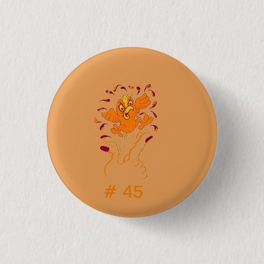 彼に指、フリップ#45を鳥与えないで下さい 缶バッジ (正面)