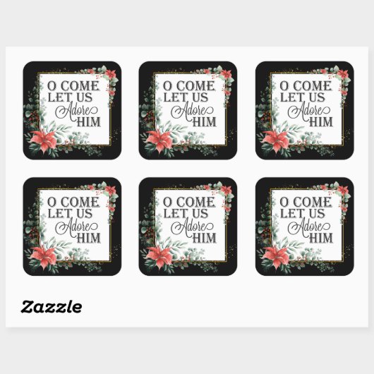 彼に来聖降誕祭のフローラを楽しんでエレガントみよう スクエアシール (シート)