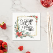 彼に来聖降誕祭のフローラを楽しんでエレガントみよう スタンダードカクテルナプキン (インサイチュ)