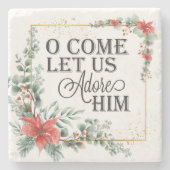 彼に来聖降誕祭のフローラを楽しんでエレガントみよう ストーンコースター (正面)