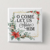 彼に来聖降誕祭のフローラを楽しんでエレガントみよう 缶バッジ (正面)