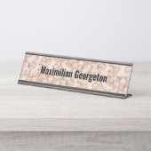 彼に素朴は茶色の大理石 デスクネームプレート (正面)