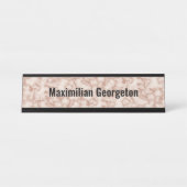 彼に素朴は茶色の大理石 デスクネームプレート (正面)