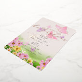 彼に胸がときめく ワイルドフラワーのブライダルシャワー 箔招待状 (回転した状態)
