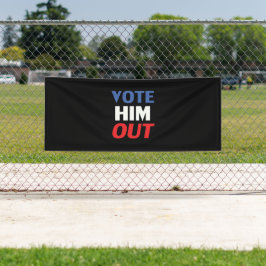 彼に黒白と青のタイポグラフィを投票する 横断幕