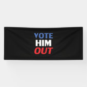 彼に黒白と青のタイポグラフィを投票する 横断幕 (横)