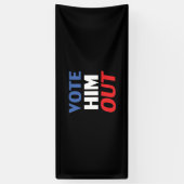 彼に黒白と青のタイポグラフィを投票する 横断幕 (縦)