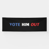 彼に黒白と青のタイポグラフィを投票する 横断幕 (横)