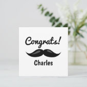 彼のおめでとうは口ひげ カード (スタンド正面)