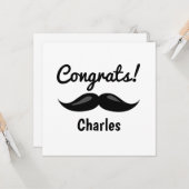 彼のおめでとうは口ひげ カード (正面/裏面インサイチュ)