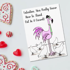 彼のおもしろいための帽子とネクタイFlamingoのカード カード