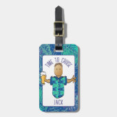 彼のおもしろいための漫画はアフリカ系アメリカ人を巡航 ラゲッジタグ (正面縦)