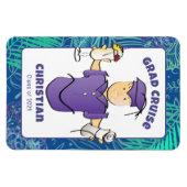 彼のおもしろいクルーズドアのための卒業漫画 マグネット (横)