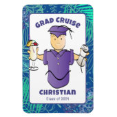 彼のおもしろいクルーズドアのための卒業漫画 マグネット (縦)