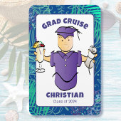 彼のおもしろいクルーズドアのための卒業漫画 マグネット