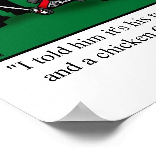 「彼のおもしろい夕食作りの番」ユーモアのポスター ポスター (角)