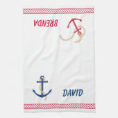 彼のおよび彼女のいかりタオル キッチンタオル (縦)