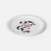 彼のお気に入りのな御馳走が付いているかわいいベビー牛漫画 ペーパープレート (アングル)