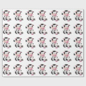 彼のお気に入りのな御馳走が付いているかわいいベビー牛漫画 ラッピングペーパー (フラット)