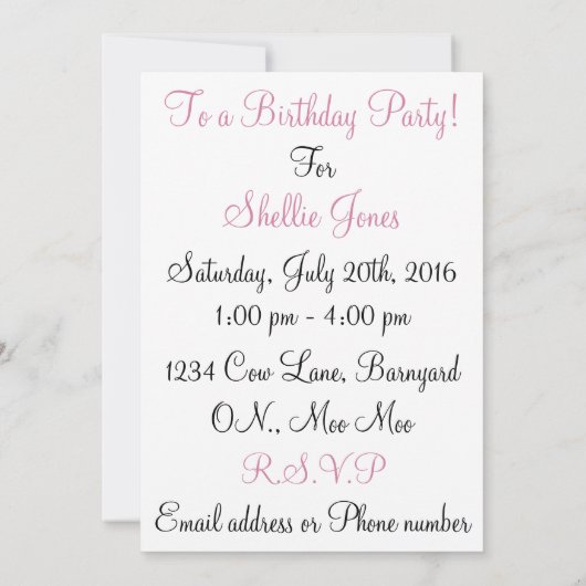 彼のお気に入りのな御馳走が付いているかわいいベビー牛漫画 招待状 (裏面)