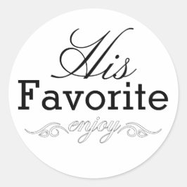 彼のお気に入りのステッカー ラウンドシール