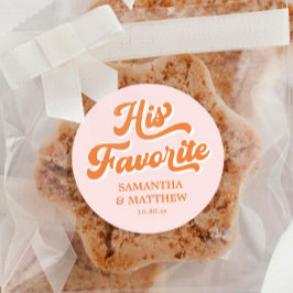 彼のお気に入りのレトロ結婚式の引き出物 ラウンドシール