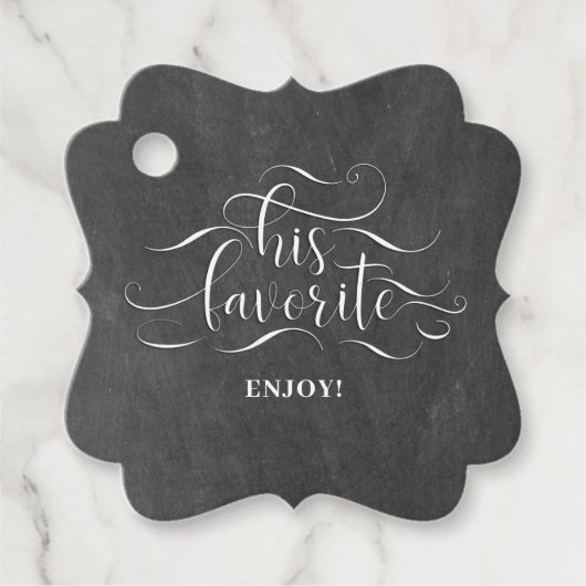 彼のお気に入りの歓迎結婚メッセージカード フェイバータグ (正面)