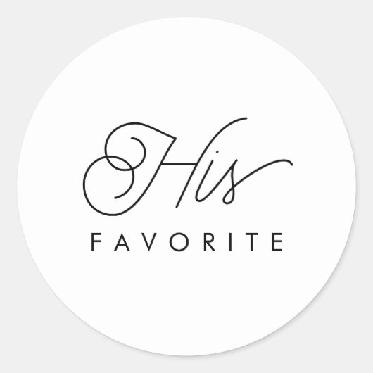 彼のお気に入りの結婚式の引き出物モダン書 ラウンドシール (正面)