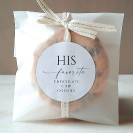 彼のお気に入りの結婚式の引き出物編集可能ラウンドステッカー ラウンドシール