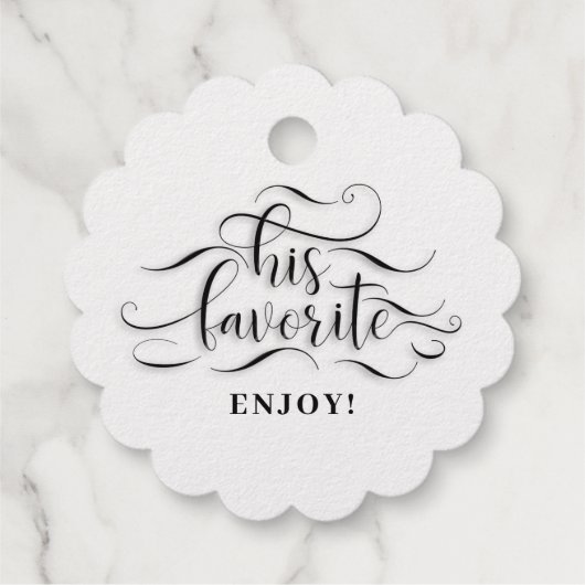 彼のお気に入りの結婚式ウェルカムギフト フェイバータグ (裏面)
