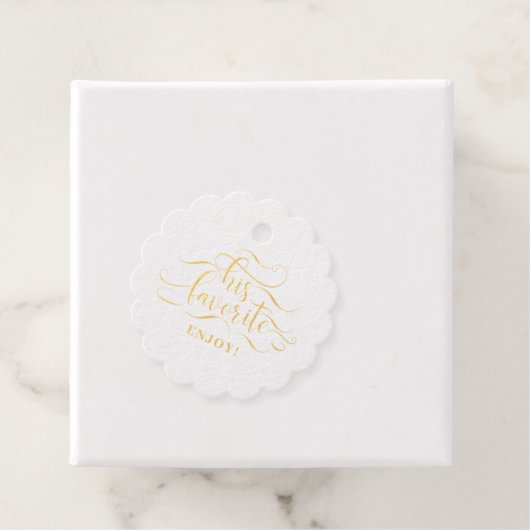 彼のお気に入りの結婚式ウェルカムギフト フェイバータグ (箱)