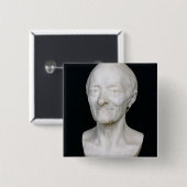 彼のかつらのないVoltaire、1778年のバスト 缶バッジ (正面&裏面)