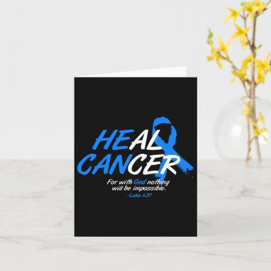 彼のがんと小脳失調症の認識月間 ギフト ブルー カード (黄色い花)