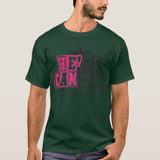 彼のがんを癒す ピンクリボン乳がん月間 Tシャツ