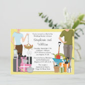 彼のそして彼女の物ウェディングシャワーの招待状 招待状 (スタンド正面)
