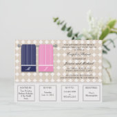 彼のそして彼女の物タオルのモダンなカップルのシャワー 招待状 (スタンド正面)