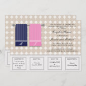 彼のそして彼女の物タオルのモダンなカップルのシャワー 招待状 (正面/裏面)