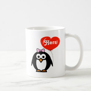 彼のそして彼女の物ペンギンのマグ の一致セット コーヒーマグカップ